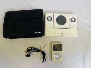 ☆iPod /princetonスピーカー☆ iPod Apple princeton マルチメディアスピーカー　ケース付き　中古品 動作未確認【74】