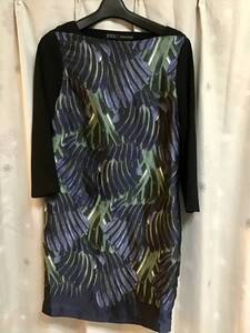 美品【ZARA BASIC/ザラ】七分袖ワンピース/XS★ブラックレディース★USED