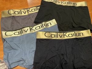 未使用　Calvin Kailan ボクサーパンツ 下着 黒 L 4枚セット