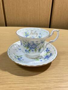 ▼ロイヤルアルバート≪フラワーオブザマンス 7月 カップ&ソーサー 1客≫ROYAL ALBERT 勿忘草 July