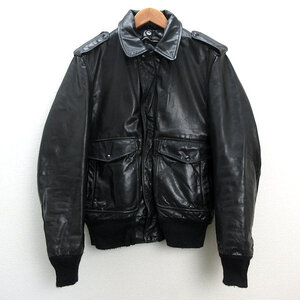 y■Schott /ショット LEATHER BOMBER JACKET G-1 ボンバージャケット■黒【 38 】MENS/USA製/136【中古】