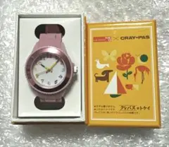 新品 クレパス柄トケイ 腕時計 くすみ ピンク