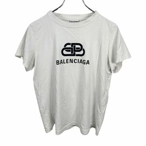 美品　BALENCIAGA バレンシアガ　レディース　ホワイト ロゴプリント　半袖 Tシャツ トップス カットソー