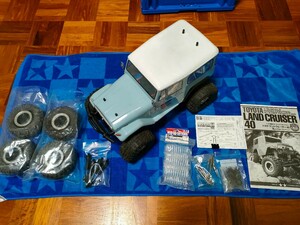 中古　タミヤ　4WS仕様　CR-01　CR01　クローラー　アンプ（ESC）、サーボ×２付属　アルミダンパー　ベントロワアーム等付き