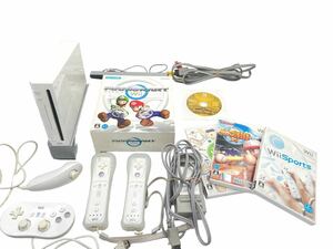 Nintendo 任天堂 Wii RVL-001 美品 任天堂 NINTENDO マリオカートWii RVL-R-RMCJ (JPN) ゲームソフト＆ハンドル ソフト コントーラー付き