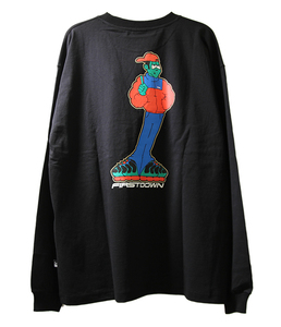 FIRST DOWN (ファーストダウン) ロンT ロングTシャツ 長袖 GRAPHIC L/S T BLACK