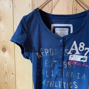 [KWT2682] AEROPOSTALE 半袖Tシャツ レディース ブルーネイビー M ポス