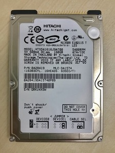 ★中古動作品★2.5インチ ノート用HDD 160GB　HITACHI　IDE ハードディスク　HTS541616J9AT00 ★送料無料★初期保障あり