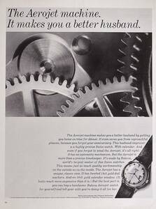 稀少・時計広告！1965年ブローバ 時計広告/Bulova Aerojet Watch/Q
