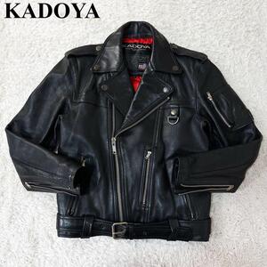 美品 KADOYA カドヤ ダブルライダース レザージャケット バイクウェア