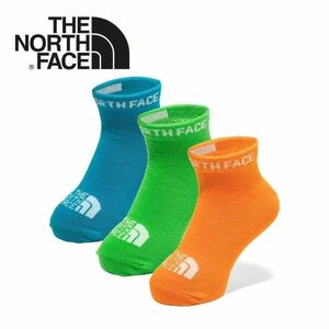 ★新品★THE NORTH FACE 靴下 ソックス キッズ 子ども アンクル3P NNJ82310 MG JM（16-18cm） スポーツ ランニング デイリー