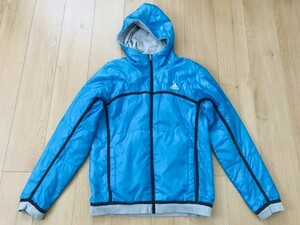 adidas＊中綿入りリバーシブルジャケット＊淡ブルー×グレー＊JP-L