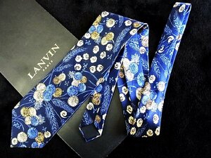 ♪今週の特売980円～♪1903♪良品【LANVIN】ランバン【花 植物 柄】ネクタイ♪