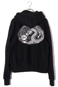 2023AW STUSSY ステューシー SIZE:M MOSAIC DRAGON HOODIE PIGMENT DYED モザイクドラゴンフーディ プルオーバーパーカー BLACK ブラック R