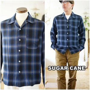 SUGARCANE　 シュガーケーン　オンブレチェック 長袖シャツ　29120　東洋　オープンカラーシャツ　サイズM