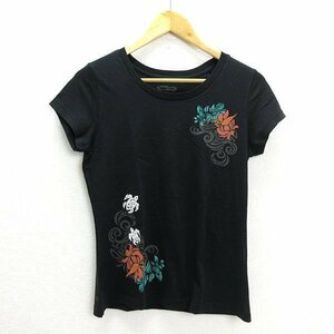 ★未使用 クレイジーシャツ/CRAZY SHIRTS プリントTシャツ【XS】黒LADIES/101