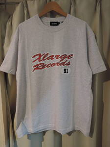 X-LARGE XLARGE エクストララージ XLARGE RECORDS CLASSIC LOGO S/S TEE アッシュ Lサイズ 人気商品 送料￥230～ 再値下げしました！