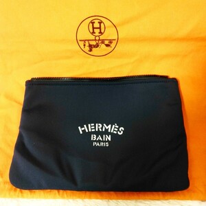 HERMES 角スレなしエルメス ネオバン ポーチ ＭＭネイビー ブルー クラッチバッグ