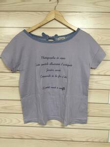 送料無料 samansa Mos2 サマンサモスモス レディース Tシャツ 半袖 カットソー ラベンダー 色 紫 サイズ M シャツ シンプル 可愛い 