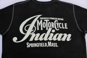 YTS52東洋Lインディアン モーターサイクル サーマル 半袖Tシャツ4本針INDIAN MORTORSYCLEスプリングフィールド 黒色