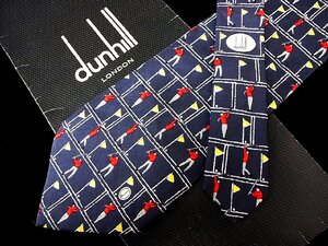 ♪今週の特売980円～♪0854W♪状態並品【dunhill】ダンヒル【ゴルフ dロゴ 柄】ネクタイ♪