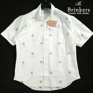 新品1円～★定価1万 Brinkers ブリンカーズ コットン綿100% オックスフォード 半袖カジュアルシャツ L 白 正規店本物 ◆4858◆