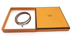 T1556 エルメス HERMES ブレスレット レザー  ブレス ブラウン