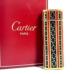 1円スタート Cartier カルティエ ライター ガスライター ロイキング 18K 刻印 ゴールド 喫煙具 E4268