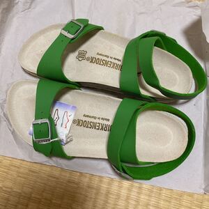 ビルケンシュトック BIRKENSTOCK 38 24.5 レディース 女性用 緑 グリーン フラット サンダル インポート 幅広 ドイツ