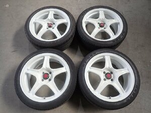 NP4874【送料無料205/45R17】Weds SPORT RS-5SS TSSC 中古夏タイヤアルミホイールSET◆17×7.5J 100/4H +40◆