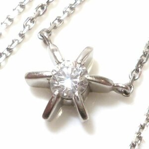 J◇Pt850 エレガント♪ 一粒 ダイヤモンド 0.3ct プラチナ ネックレス ダイヤ Platinum Diamond necklace