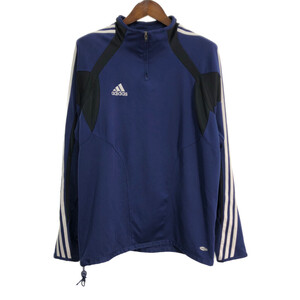 00年代 adidas アディダス ハーフジップ トラックジャケット スポーツ ネイビー (メンズ L) 中古 古着 S4376