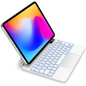 マジックキーボード GOOJODOQ iPad Pro 11 スマートキーボード iPad Air4/5 10.9inch通用 トラックパッド付きキーボード ケース 白 