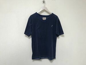 本物ダファーDUFFER ライトニングボルトコットンVネックタオル生地半袖Tシャツメンズアメカジサーフミリタリー紺ネイビーL