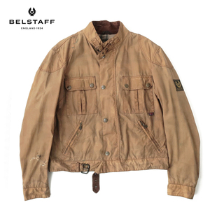 大きいサイズ Belstaff ベルスタッフ オイルドジャケット ライダース キャメルブラウン(XXL)