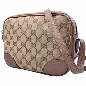 【中古】 GUCCI グッチ 449413 ブリ―ライン GGキャンバス クロスボディバッグ アウトレット ベージュ 男女兼用 23046174MK