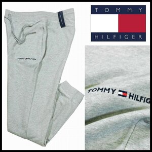 新品 1円～ 定価16,500円 トミーヒルフィガー ジョガーパンツ XL グレー ロゴ刺繍 スウェットパンツ TOMMY HILFIGER メンズ 【3897a】