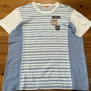 送料込み！ CASTERBAJAC KIDS SPORTS 半袖Tシャツ ボーダー 水色 Mサイズ カステルバジャック キッズ GOLF スポーツ