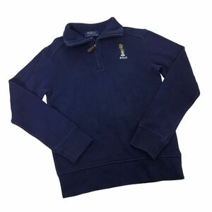 NC224 POLO RALPH LAUREN ポロラルフローレン 長袖 ポロシャツ ポロベア シャツ トップス カットソー キッズ 子供服 S ネイビー 紺