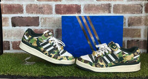 A BATHING APE X adidas /アディダス/ア ベイジングエイプFORUM 84 LOW 30th anniversary Green camo/ID4771/us7/25cm