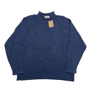 90s デッドストック　j.crew ロールネック　ニット　プルオーバー　セーター　リネン　コットン　古着　vintage ヴィンテージ　サイズM