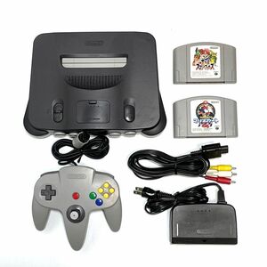 〈動作確認済み〉N64 ニンテンドウ64（ニンテンドー64）本体 マリオカート64 大乱闘スマッシュブラザーズ ソフト2本 NINTENDO64