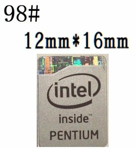 98# 【pentium　銀】エンブレムシール　■12*16㎜■ 条件付き送料無料