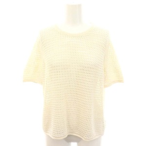 セオリー Theory 24SS Neo Harbor Chain Mesh Crop M ニット カットソー 半袖 リネン S アイボリー /MI ■OS ■SH レディース