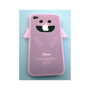 即決・送料込)【かわいい天使のケース】GauGau iPhone 4 Silicone Case Type2 Clear Pink Angel