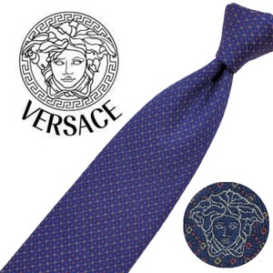 660/ 美品 VERSACE ヴェルサーチ ヴェルサーチェ 中古 ネクタイ ワンポイント メドューサ ネコポス可