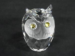 1円 ■美品■ SWAROVSKI スワロフスキー ミミズク オブジェ 置物 インテリア クリア FB7669