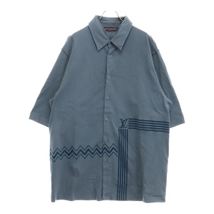 LOUIS VUITTON ルイヴィトン 22AW Short Sleeve Shirt カラコラムフロックプリントジャージー 半袖シャツ ネイビー RM222V NPL HNS01W