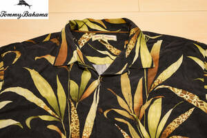 TommyBahama トミーバハマ 高級 シルク 100% ココナッツボタン 開襟 オープンカラー 半袖 アロハシャツ 2XL 夏 (R0041811)