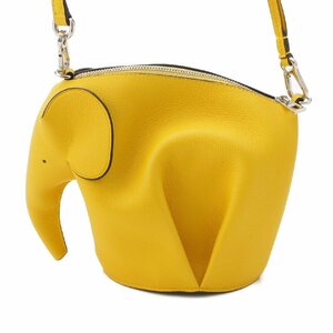 【ロエベ】Loewe　エレファント アニマル クラシックカーフ ショルダーバッグ イエロー 【中古】【正規品保証】203140